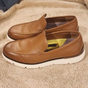 Skechers Tan Leather Slip-On Loafers